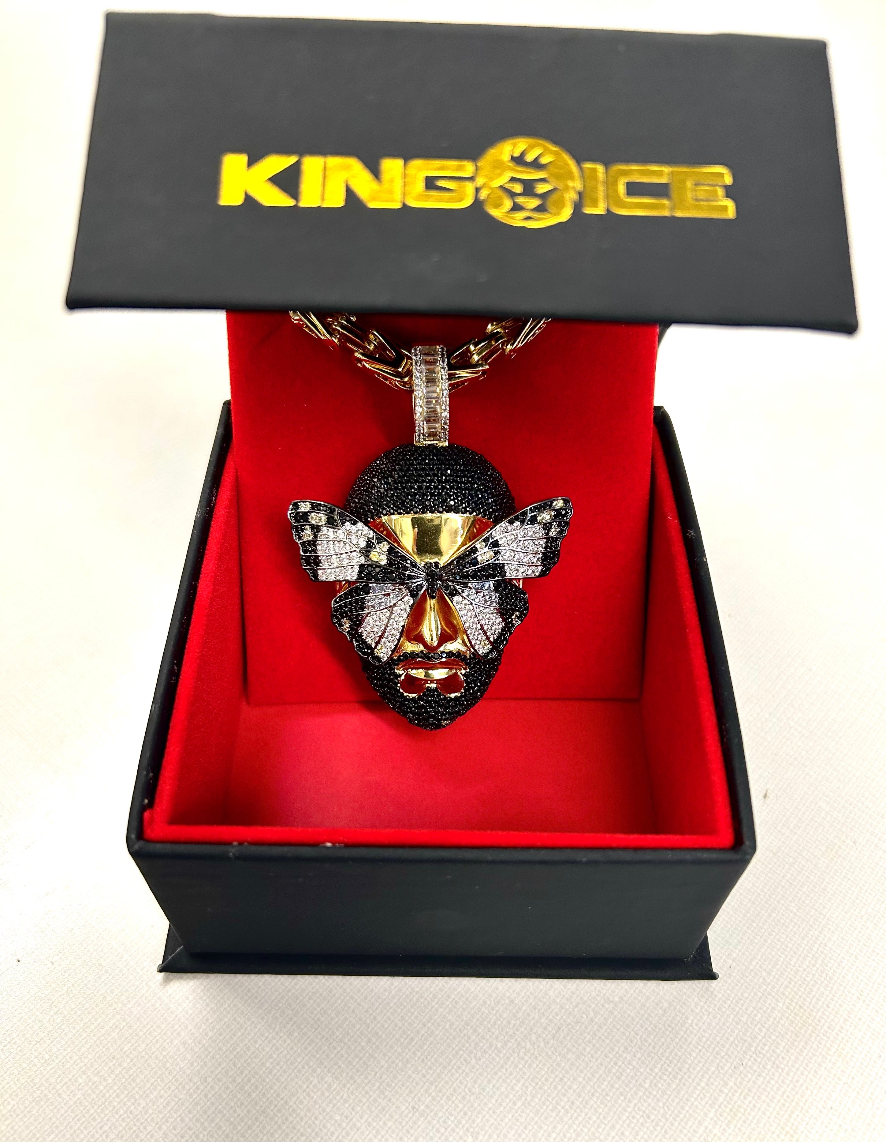 ADHD 2 Butterfly Iced Out Necklace x King Ice