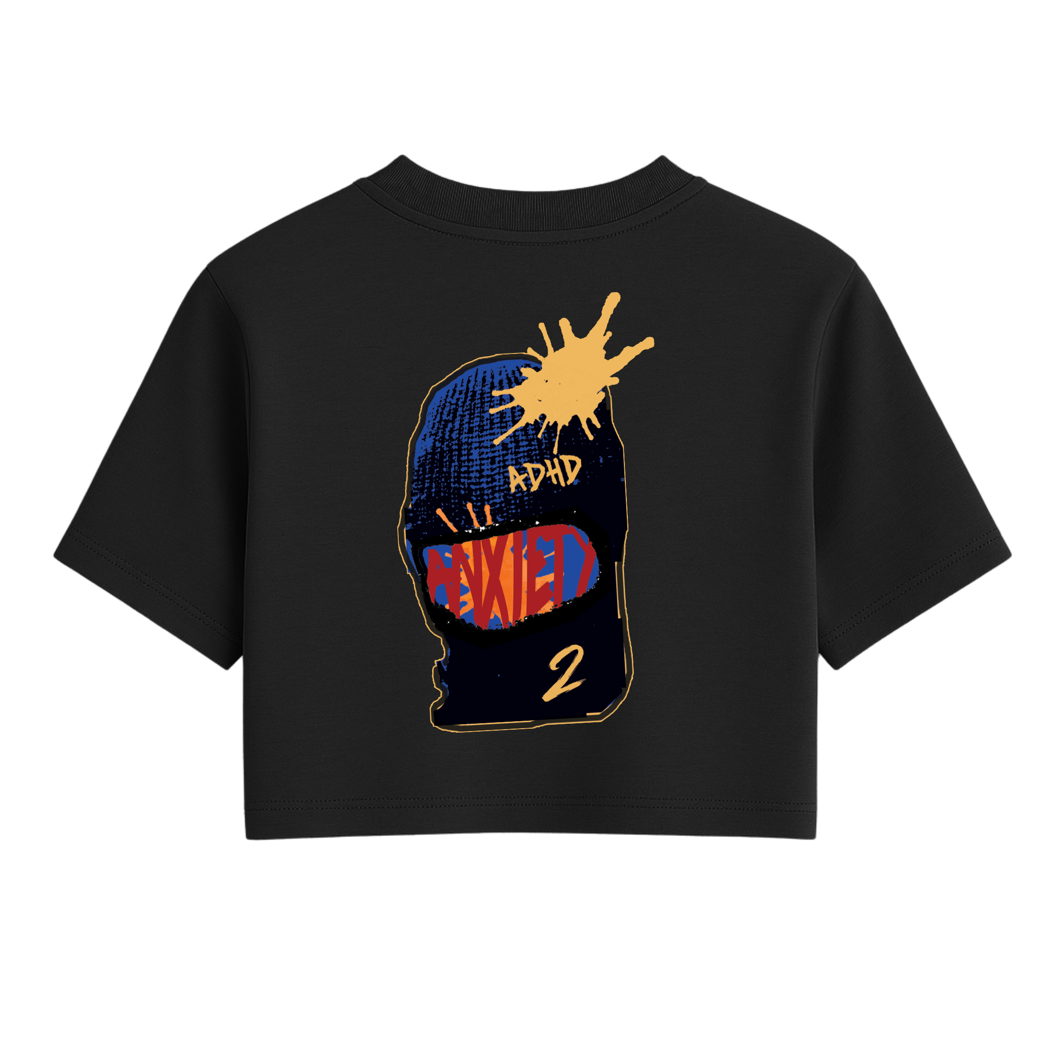 Female - Blue Mask Crop Tee