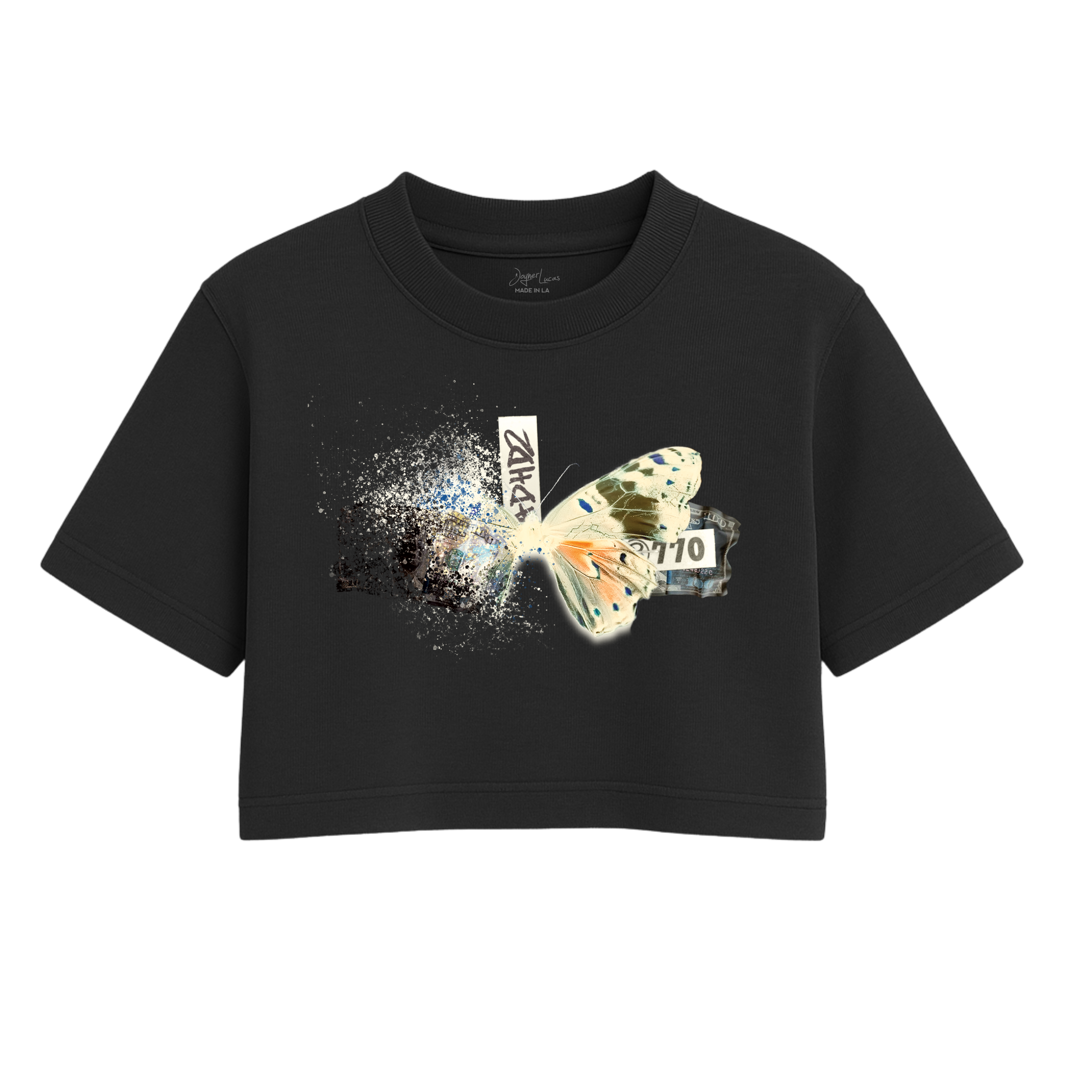 Female - Fading Butterfly Crop Tee
