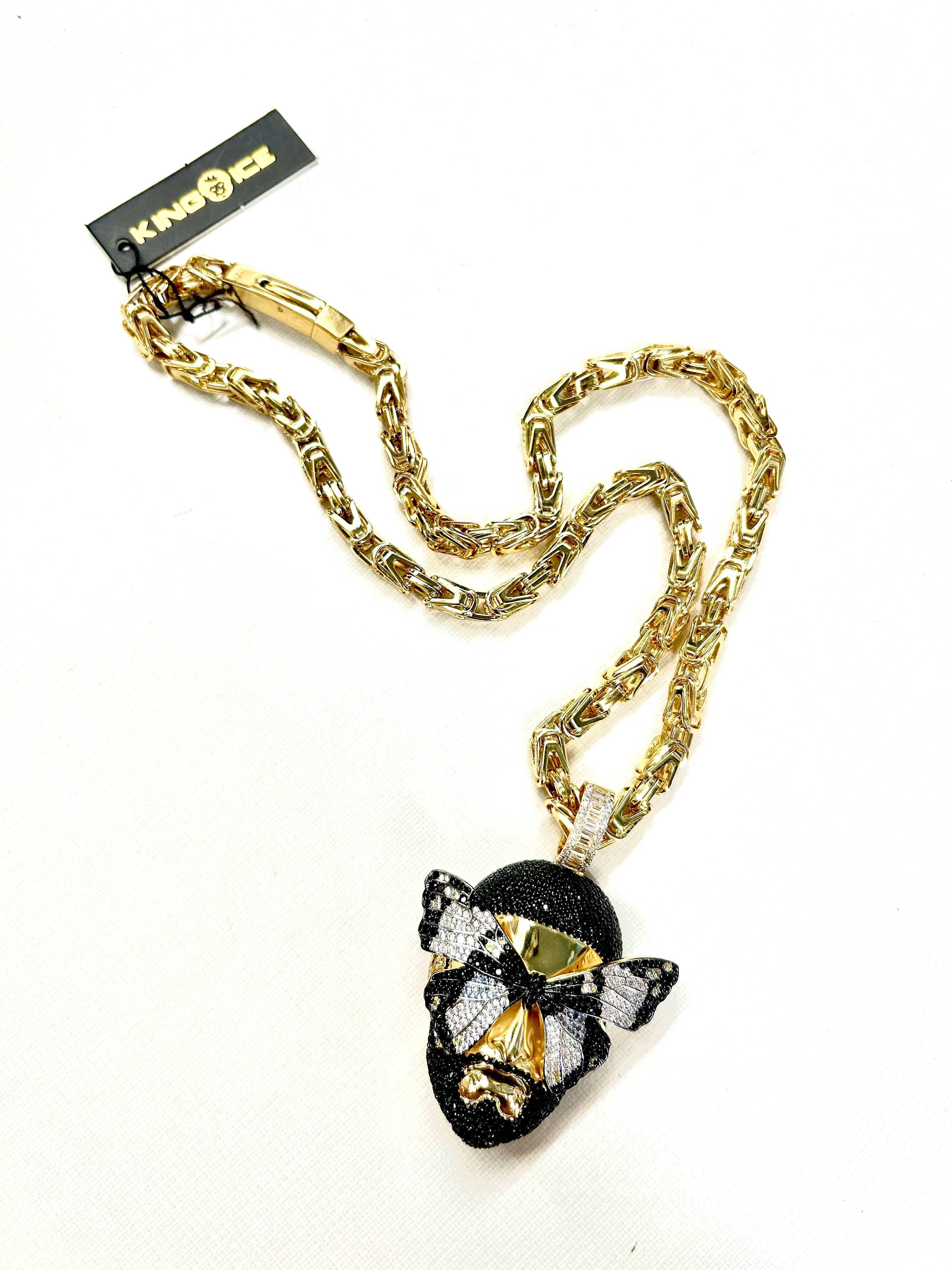 ADHD 2 Butterfly Iced Out Necklace x King Ice