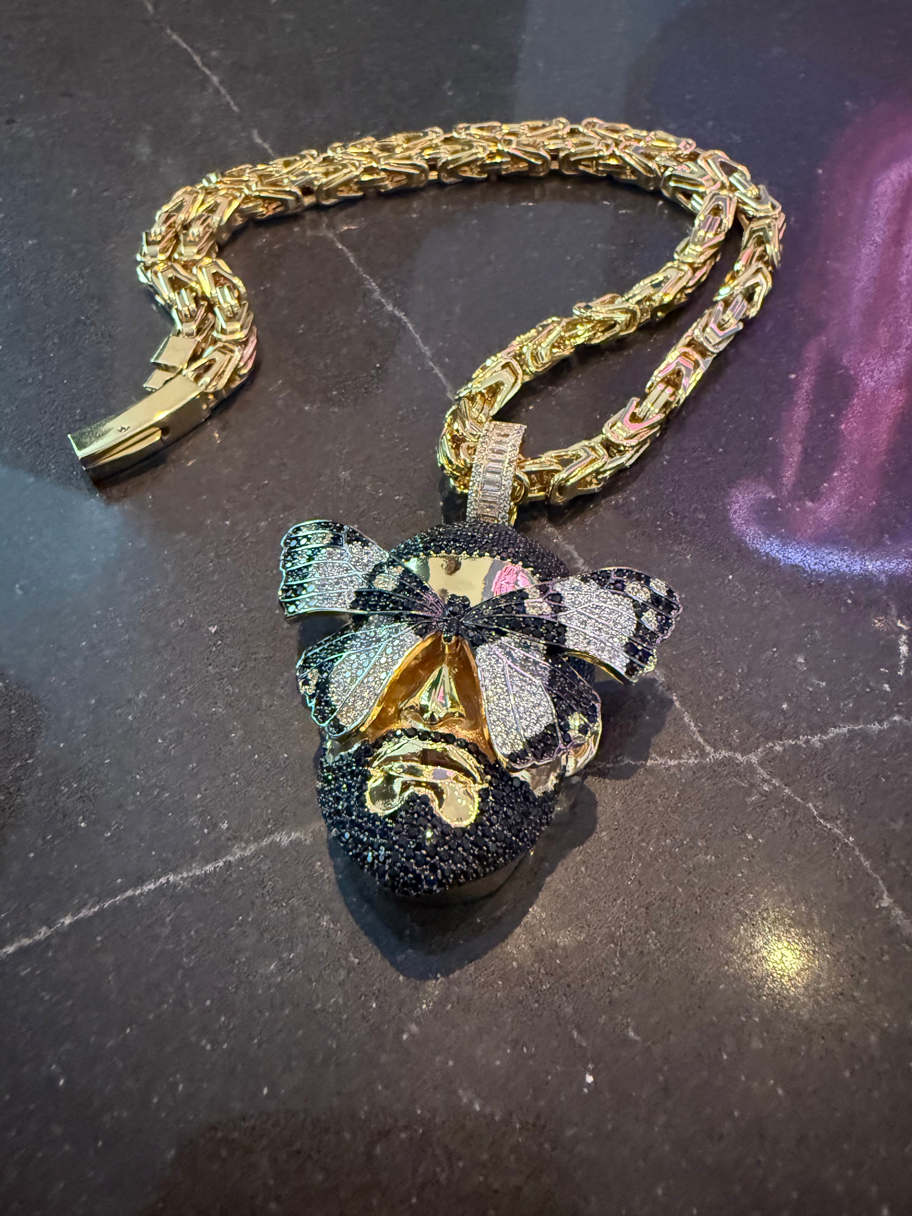 ADHD 2 Butterfly Iced Out Necklace x King Ice